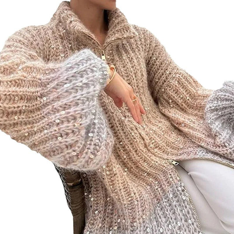 Ladies' Sparkling Sweater Cardigan