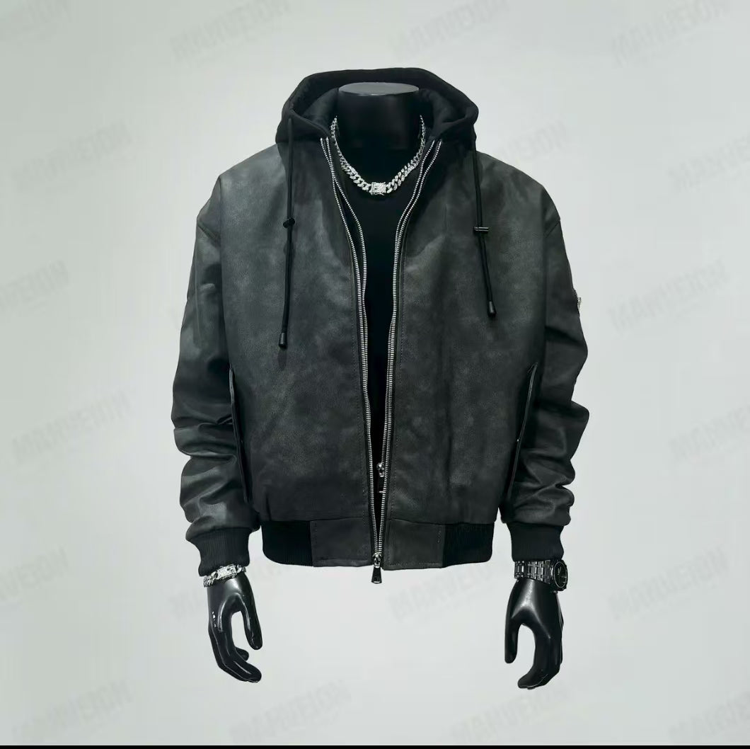 Waxed vintage leather flight jacket - MATCHING MASTER