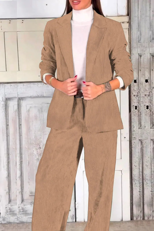 Ladies Casual Commuting Corduroy Suit - MATCHING MASTER
