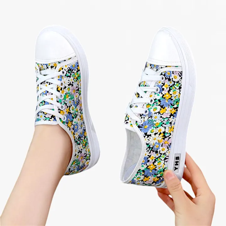 Dek Lucy Womens Floral Canvas Plimsoll Trainers