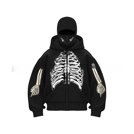 Ninja mask double hooded unique design hooded sweatshirt - MATCHING MASTER