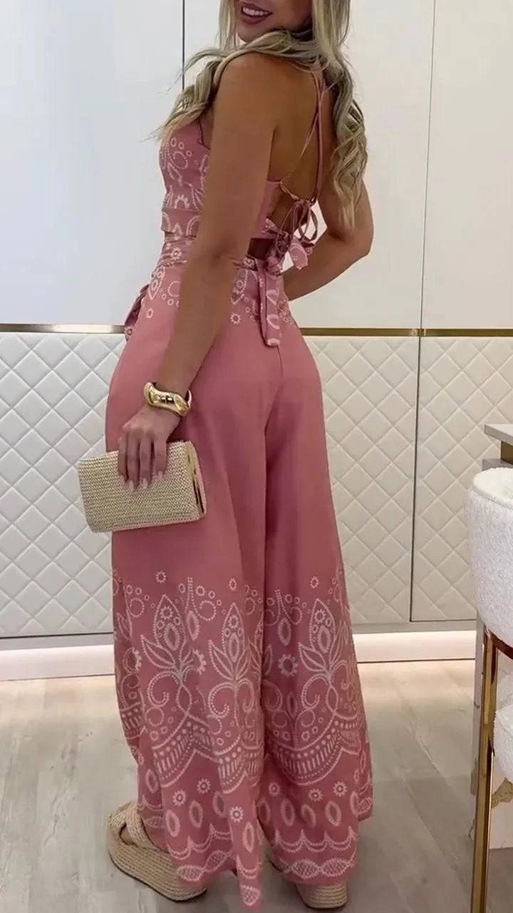 Women's Vintage Printed Holiday Casual Three-Piece Suits - MATCHING MASTER