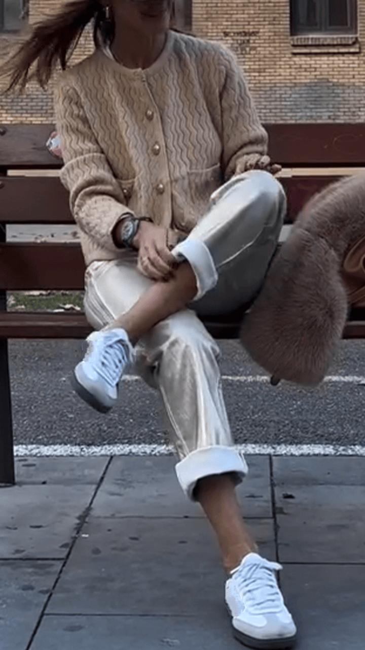 Women Round Neck Knitted Sweater + Pants Casual Suit - MATCHING MASTER