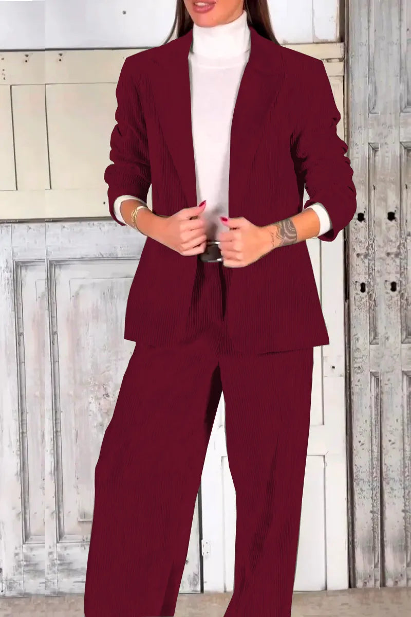 Ladies Casual Commuting Corduroy Suit - MATCHING MASTER