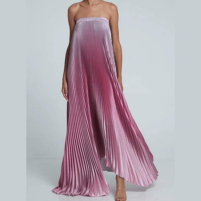 🌸Spring Sale💐 Ombre Pleated Strapless Evening Dress - MATCHING MASTER