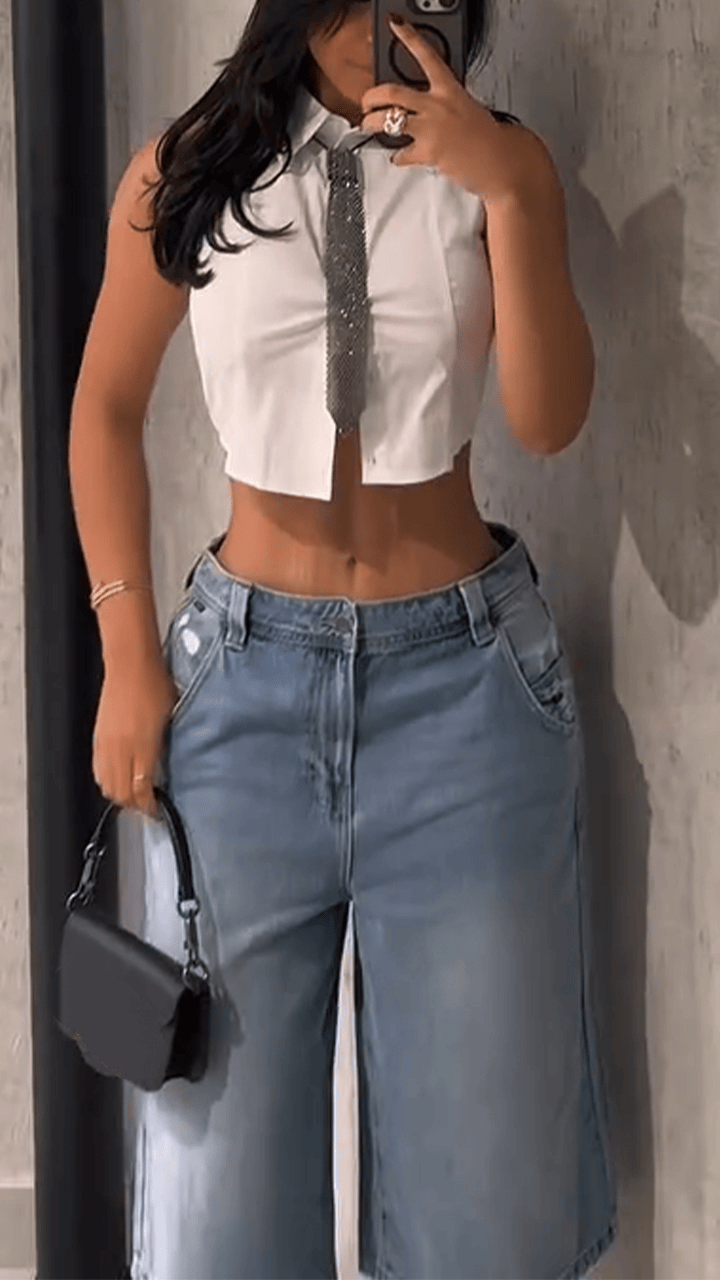 Women's Collar Short Top+ Pants Casual Suit - MATCHING MASTER
