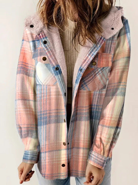 Winter Casual Plaid Hooded Wool Coat - MATCHING MASTER
