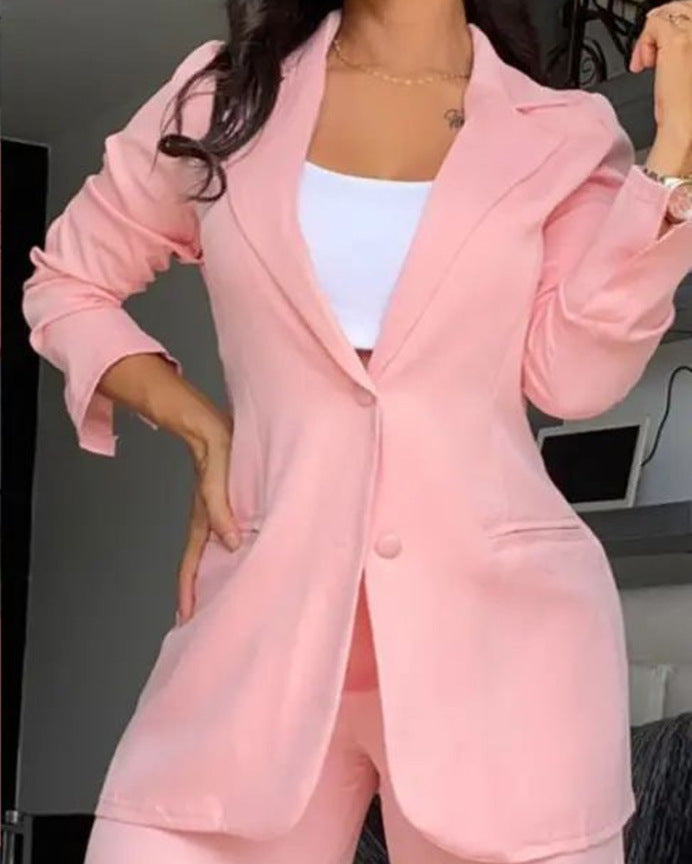 BundleWear™ Tailored Muse Suit | Notched-Lapel Blazer & Wide-Leg Trousers Co-Ord