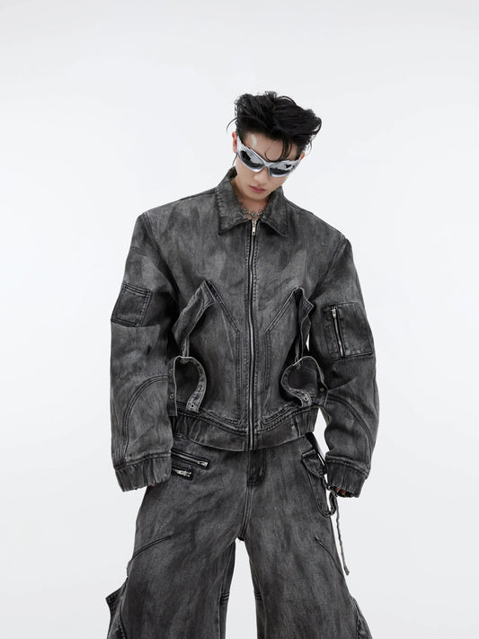 【25s Mar.】Vintage Denim Jacket  Baggy Cargo Pants - MATCHING MASTER