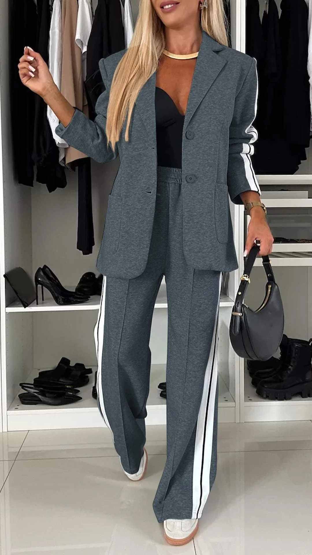 Women's Formal Lapel Long Sleeve Casual Suit