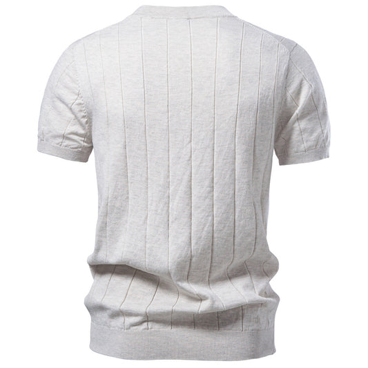 AIOPESON Knitted Short Sleeve T-Shirt PSM8503 - BundleWear