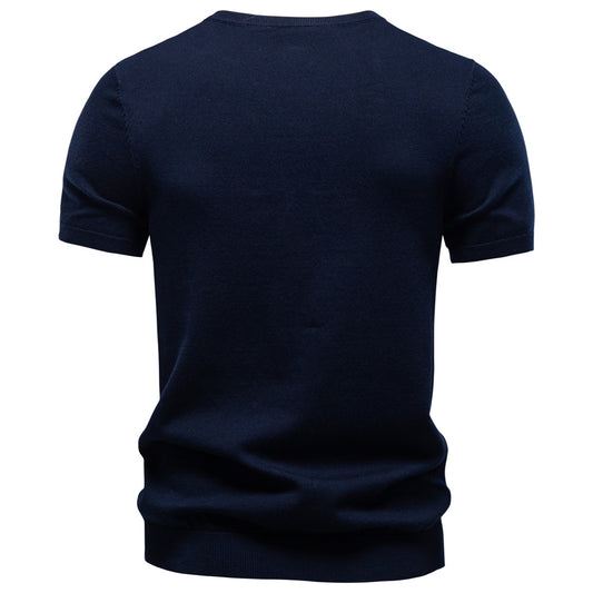 AIOPESON Knitted Short Sleeve T-Shirt PSM8509 - BundleWear