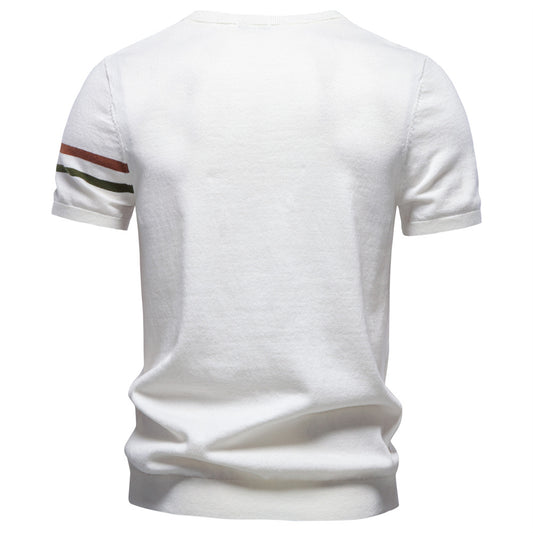 AIOPESON Knitted Short Sleeve T-Shirt PSM8510 - BundleWear