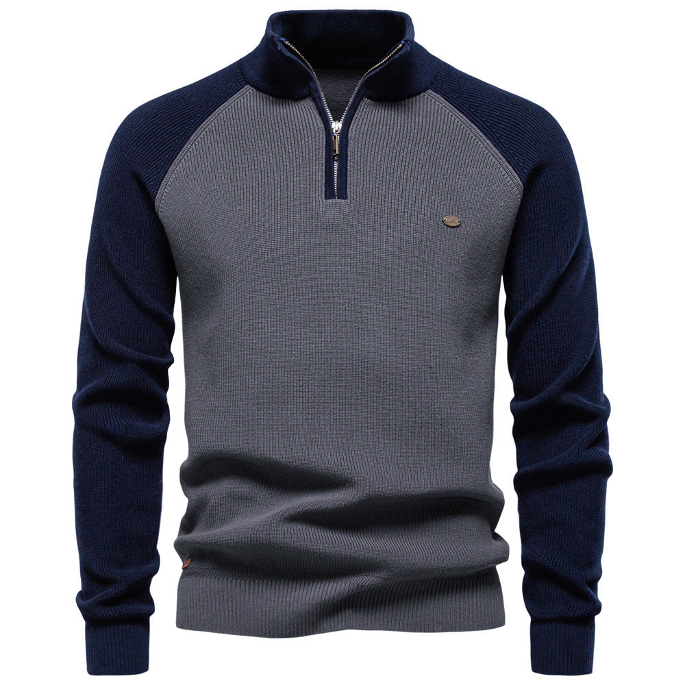 AIOPESON Stand Collar Sweater Y835 - BundleWear