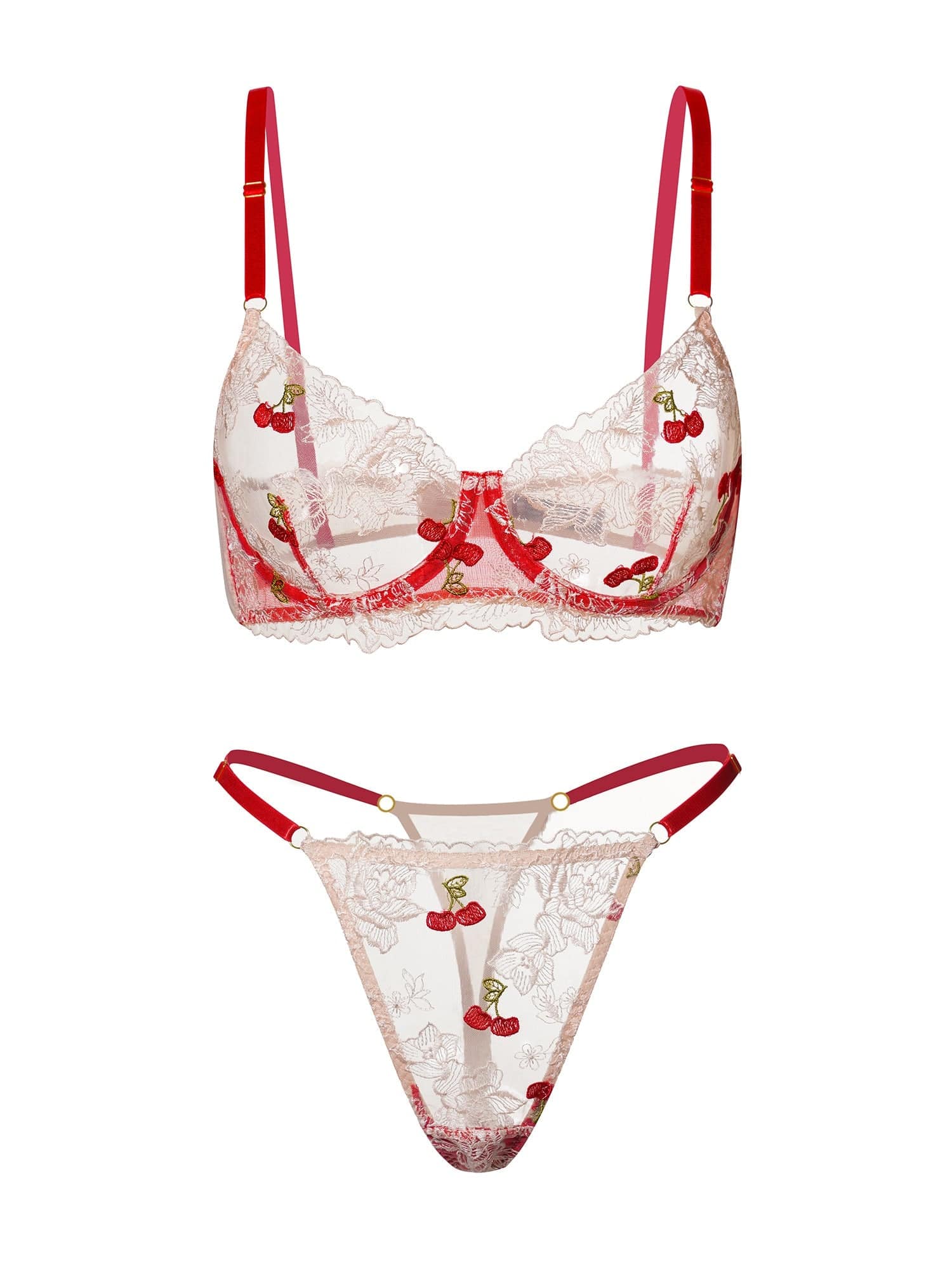 Red Cherry Lingerie Set - MATCHING MASTER