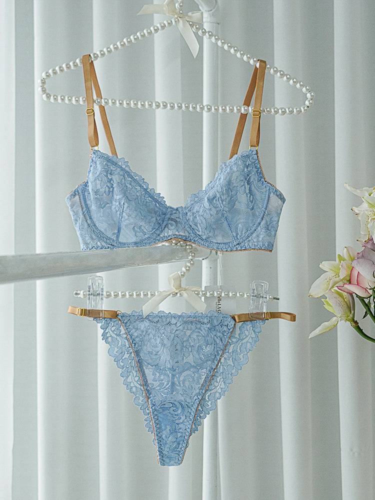 Blue Soft Lace Lingerie Set - MATCHING MASTER