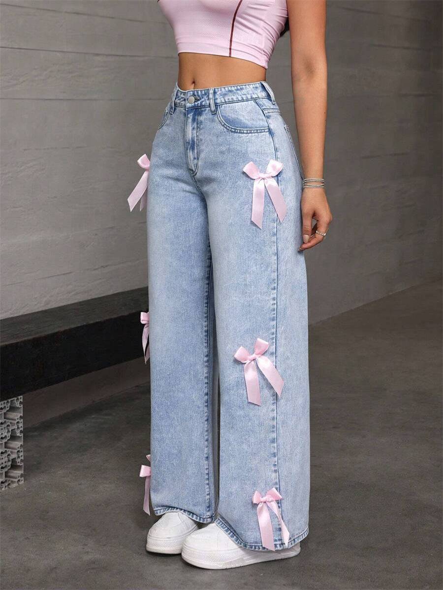 Snowflake Bow Jeans - MATCHING MASTER