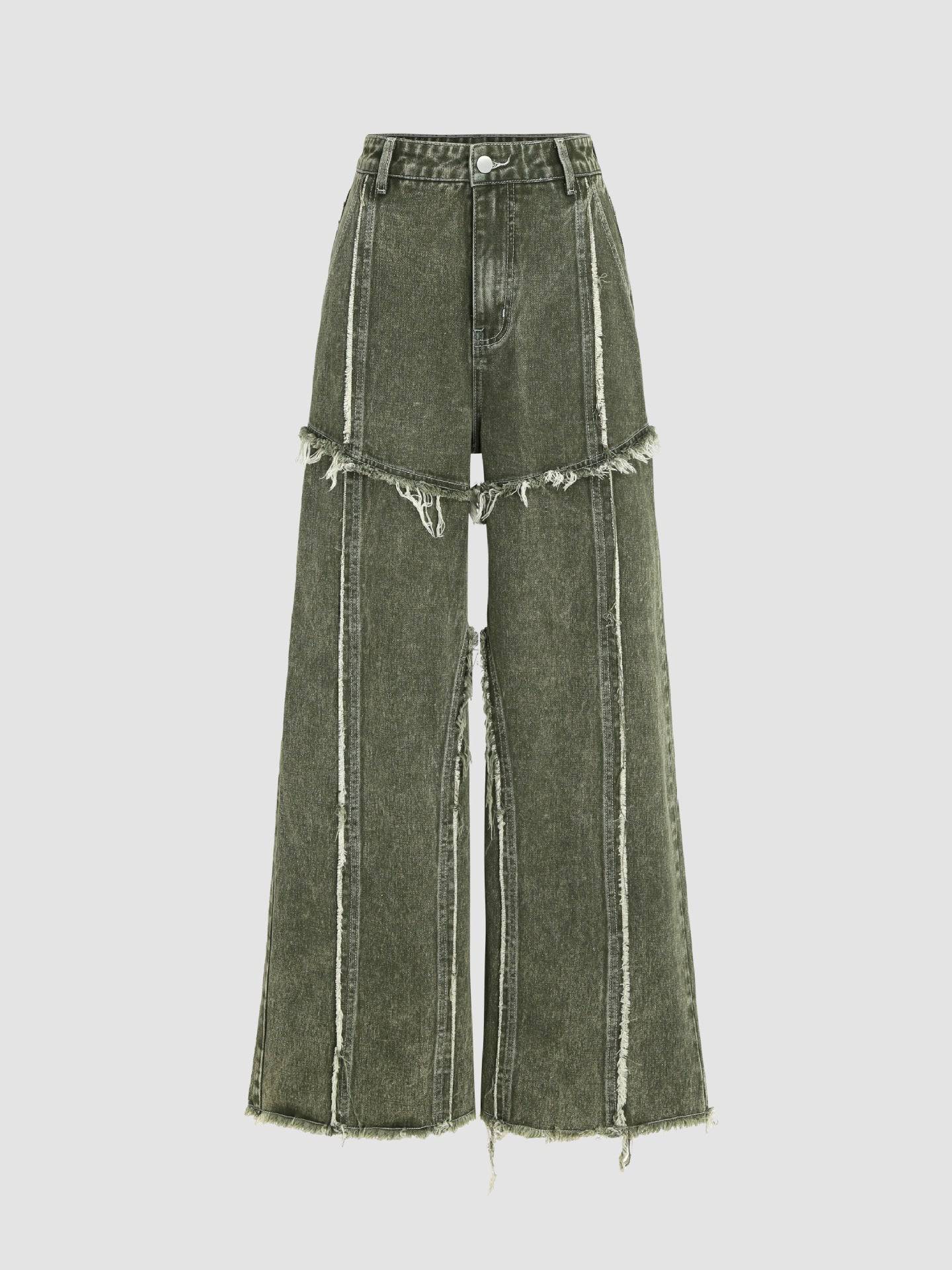 Raw edge panelled jeans - MATCHING MASTER