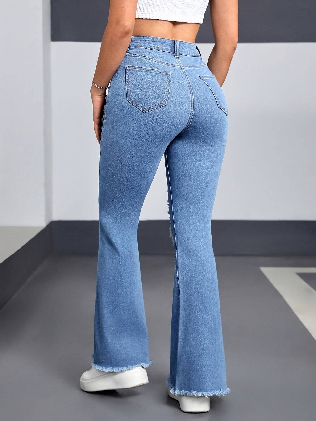 Heart pattern ripped jeans - MATCHING MASTER
