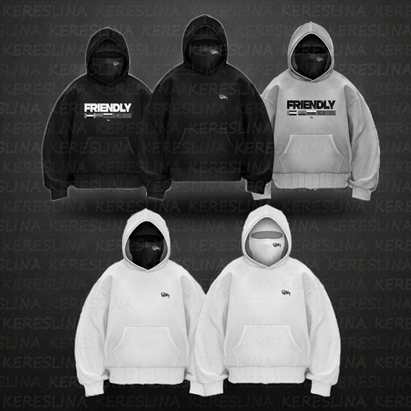 Ninja mask double hooded unique design hooded sweatshirt