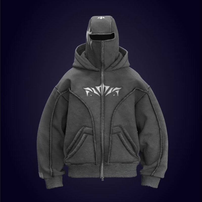 Ninja Mask Double Hood Unique Design Hoodie - MATCHING MASTER