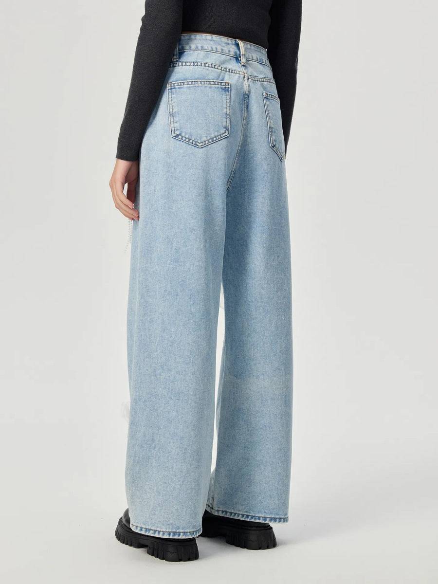 Denim trousers with 3D decoration - MATCHING MASTER