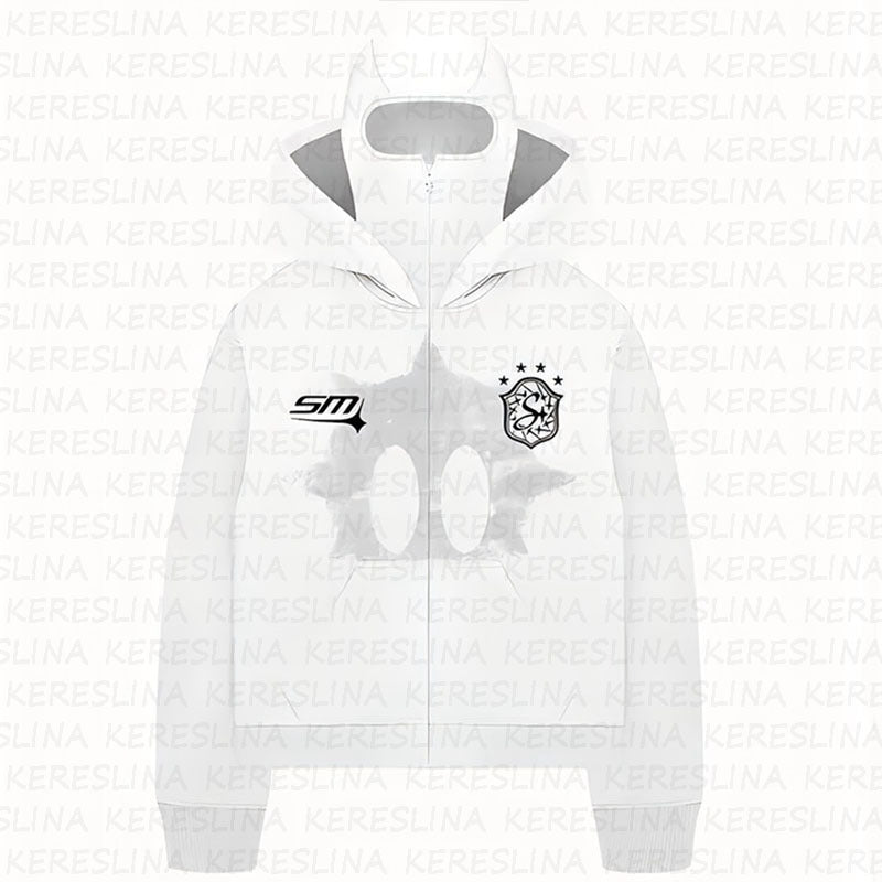 Ninja mask double hooded unique design hooded sweatshirt