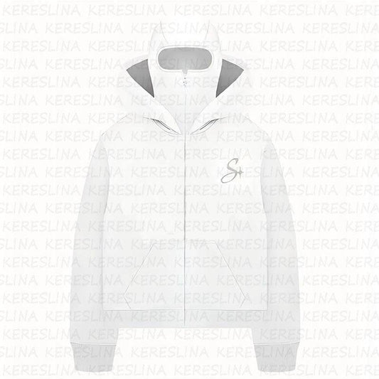 Ninja mask double hooded hooded sweatshirt with unique design - MATCHING MASTER