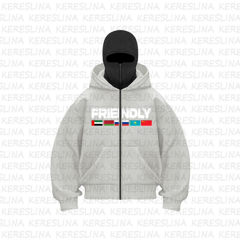Ninja mask double hooded unique design hooded sweatshirt