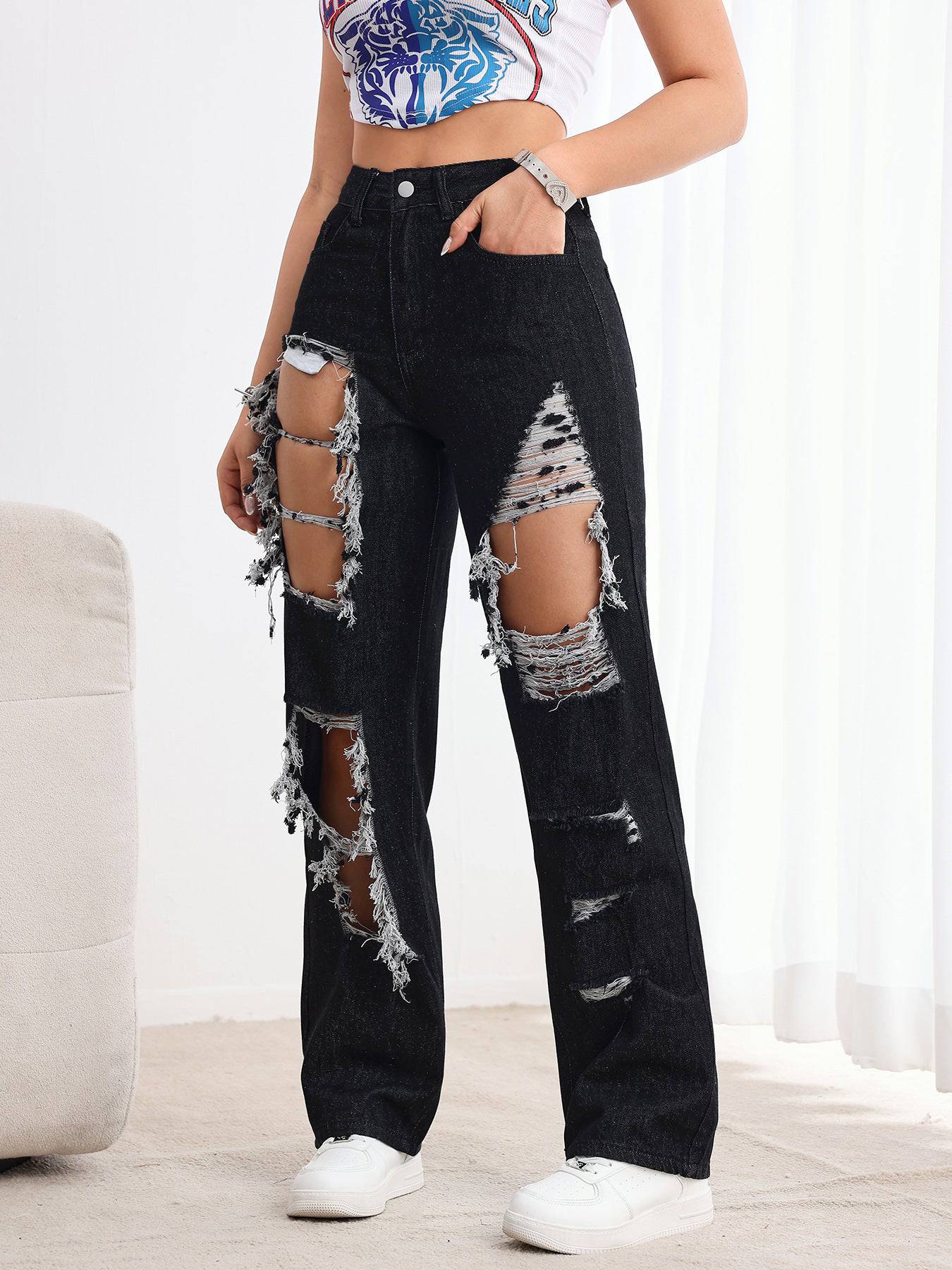 Ripped black jeans - MATCHING MASTER