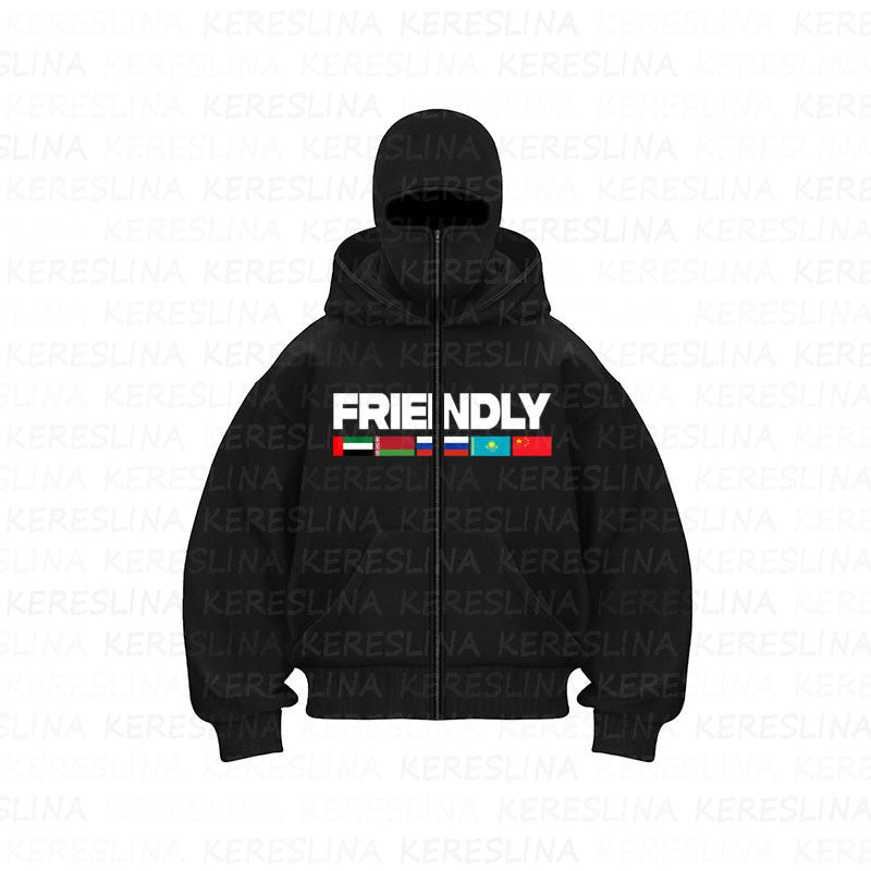 Ninja mask double hooded unique design hooded sweatshirt