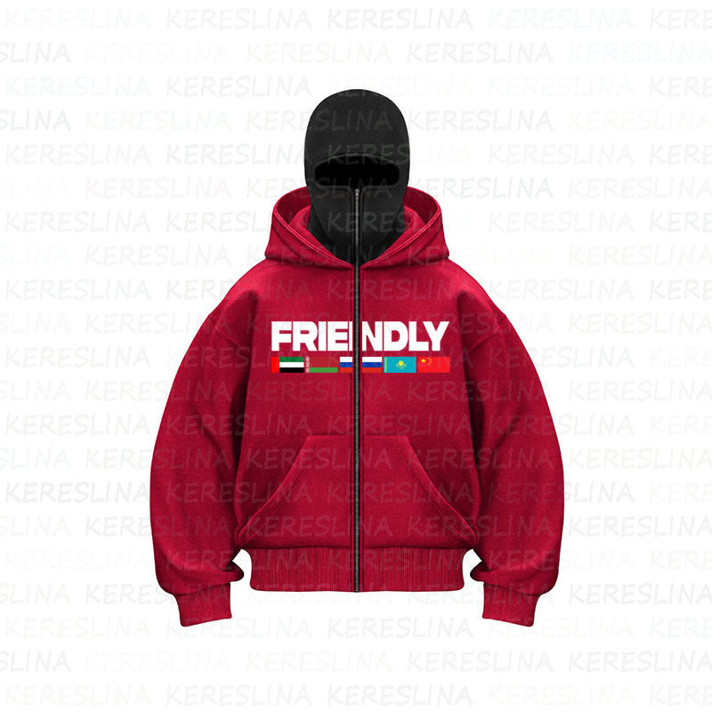 Ninja mask double hooded unique design hooded sweatshirt
