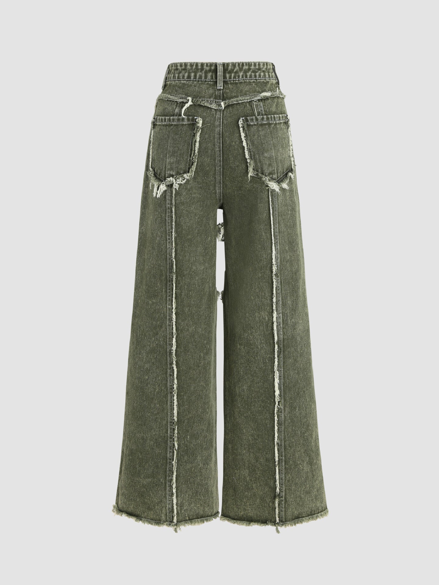 Raw edge panelled jeans