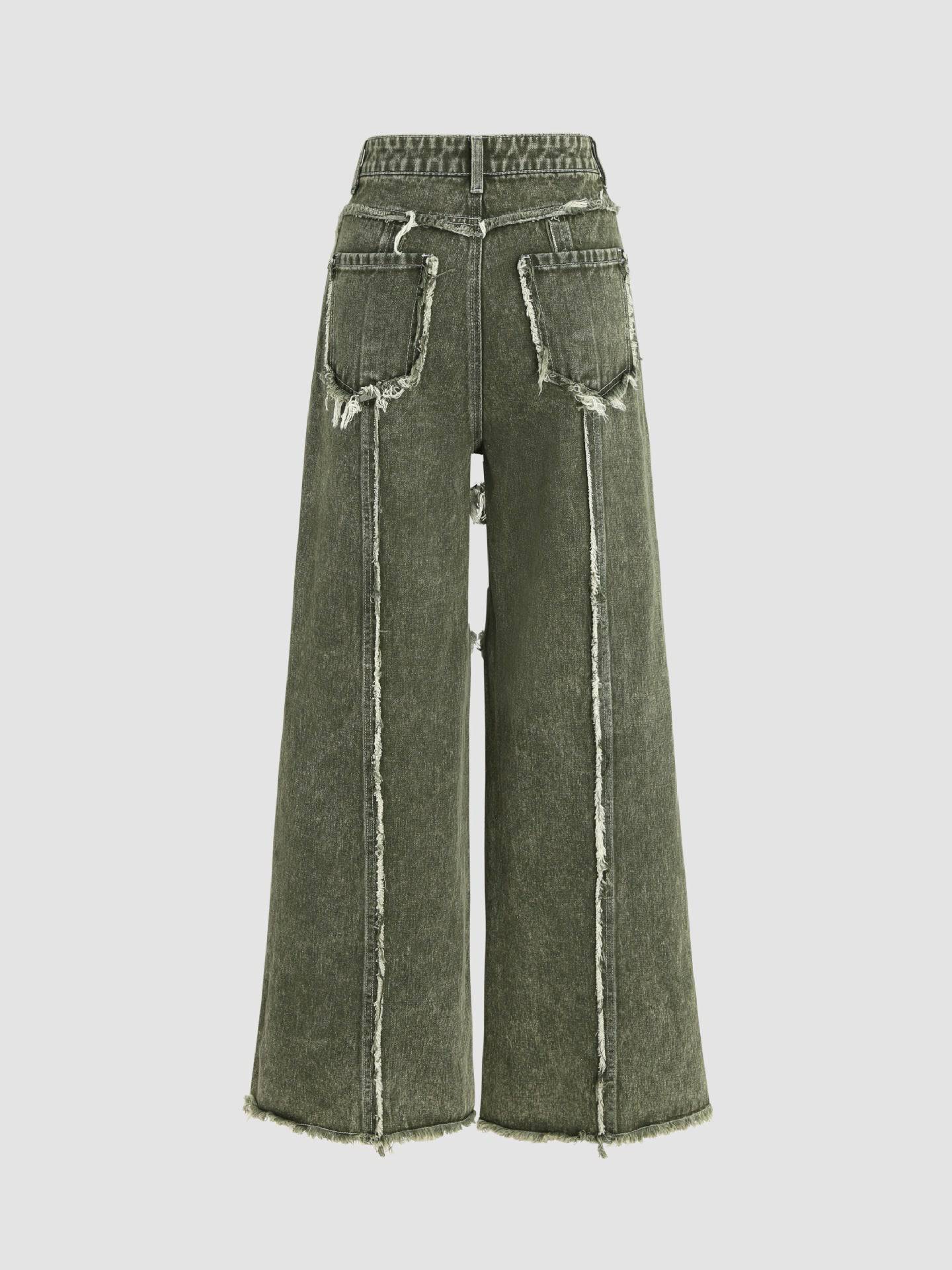 Raw edge panelled jeans - MATCHING MASTER