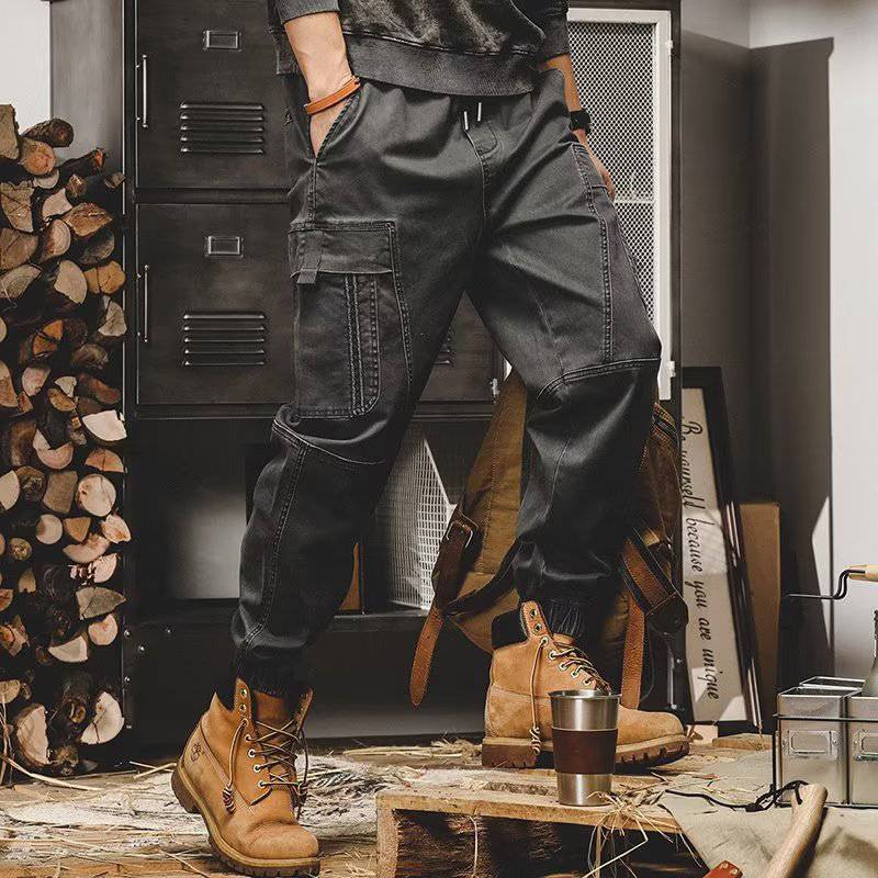 Men's workwear multi-pocket trousers, trendy loose casual functional cuffed trousers - MATCHING MASTER