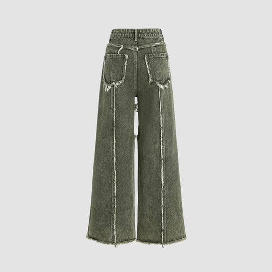 Raw edge panelled jeans - MATCHING MASTER