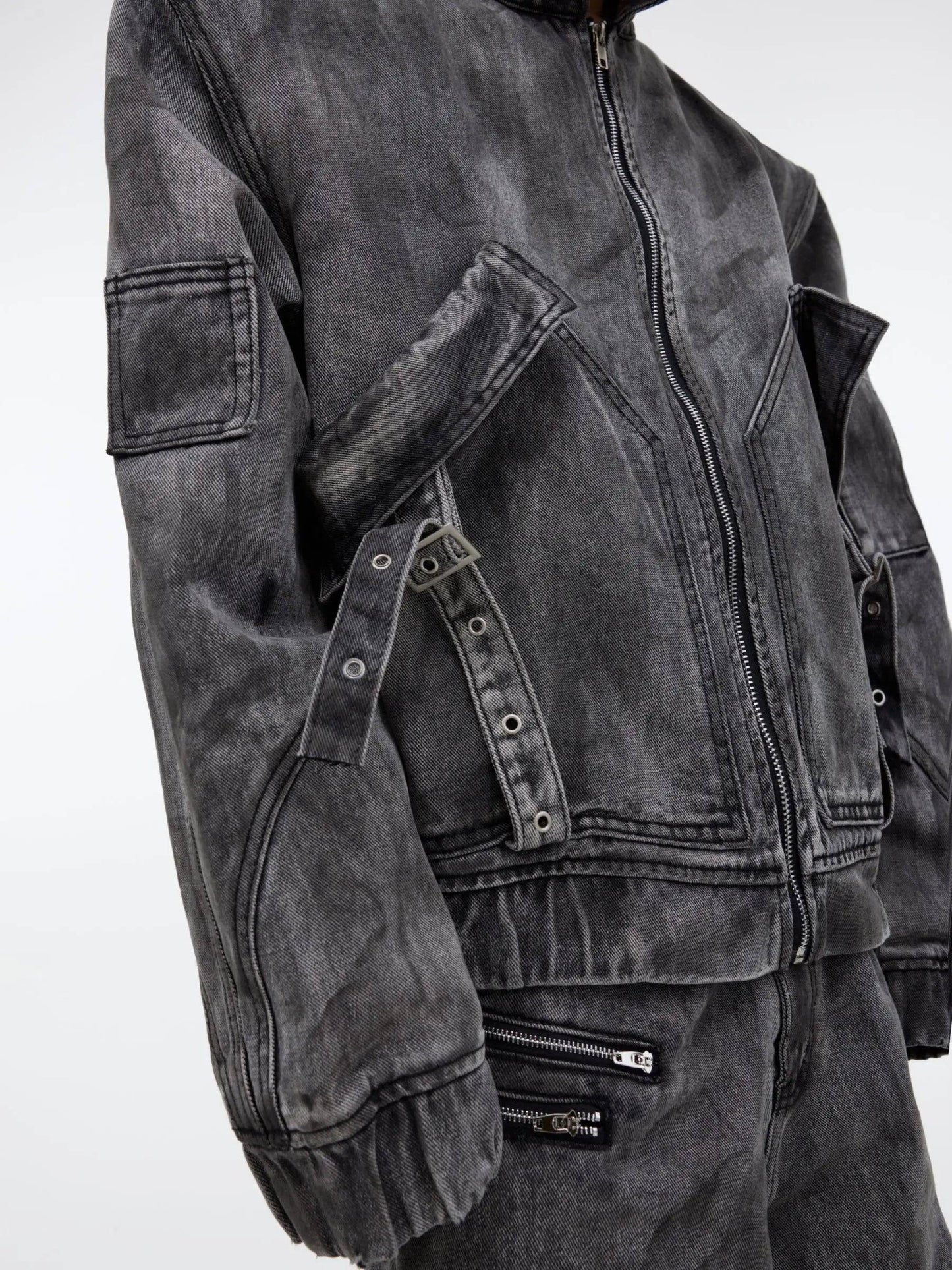 【25s Mar.】Vintage Denim Jacket Baggy Cargo Pants - MATCHING MASTER