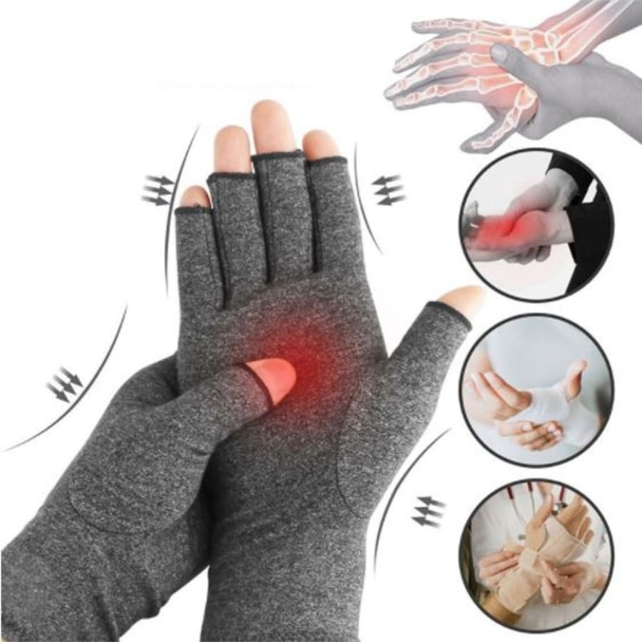 Compression Active Gloves - Compression Gloves for Arthritis & Joint Pain Support - Men's & Women's Fingerless Gloves to Support Circulation(2 pair) - MATCHING MASTER