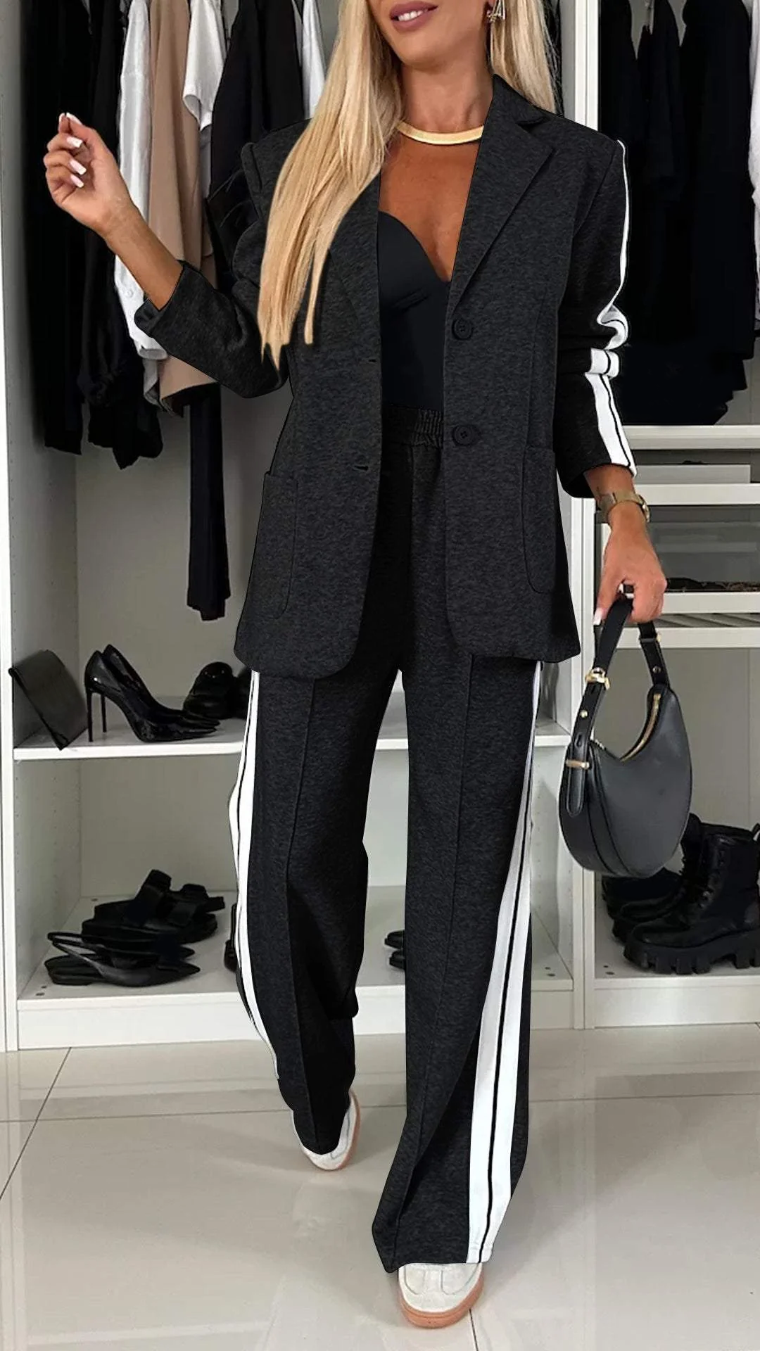 Women's Formal Lapel Long Sleeve Casual Suit