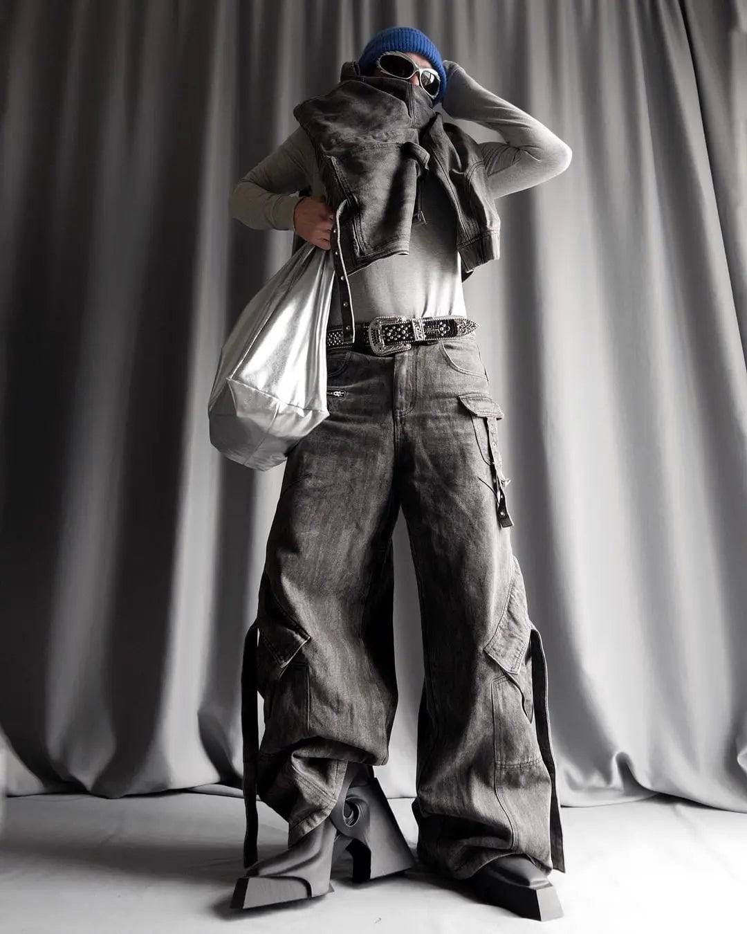 【25s Mar.】Vintage Denim Jacket Baggy Cargo Pants - MATCHING MASTER