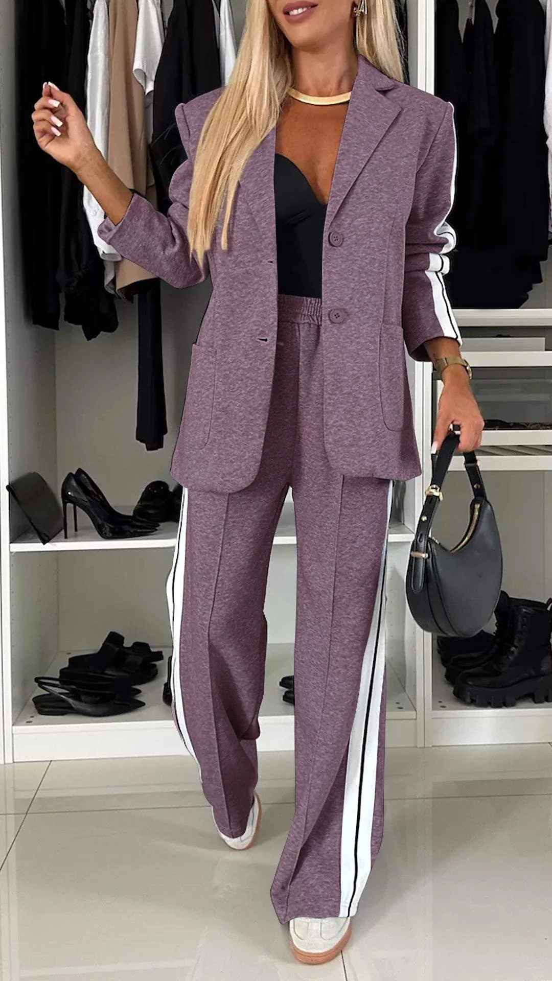 Women's Formal Lapel Long Sleeve Casual Suit