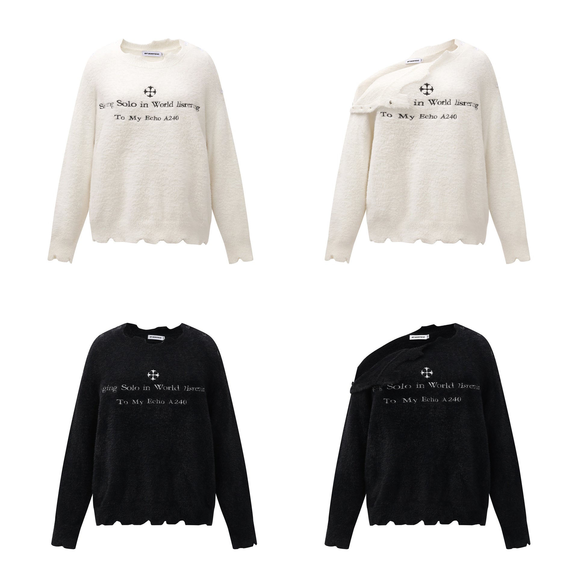 irregular round neck sweater couple tops - MATCHING MASTER