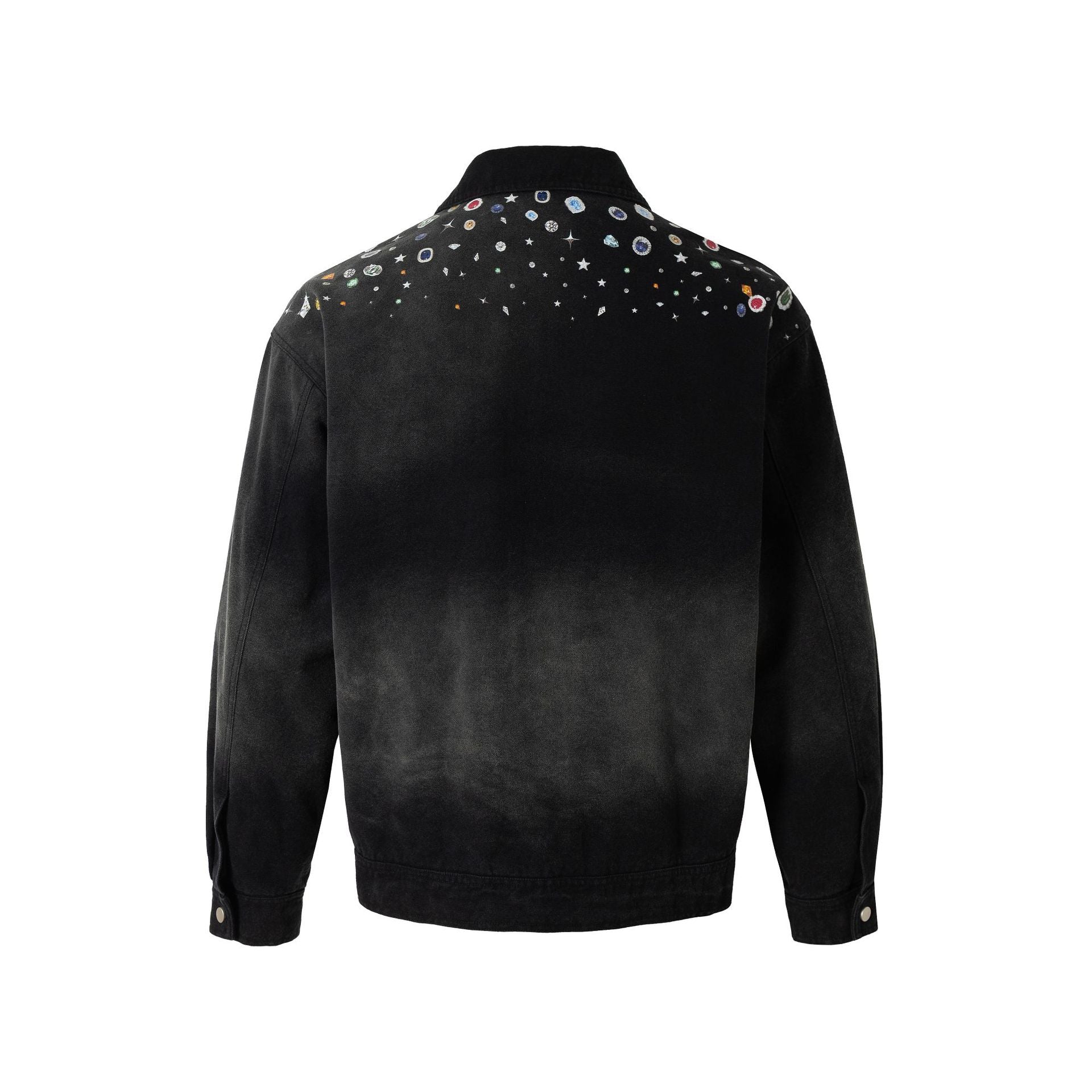 Letter spray-dyed gradient multi-layered print couple jacket - MATCHING MASTER