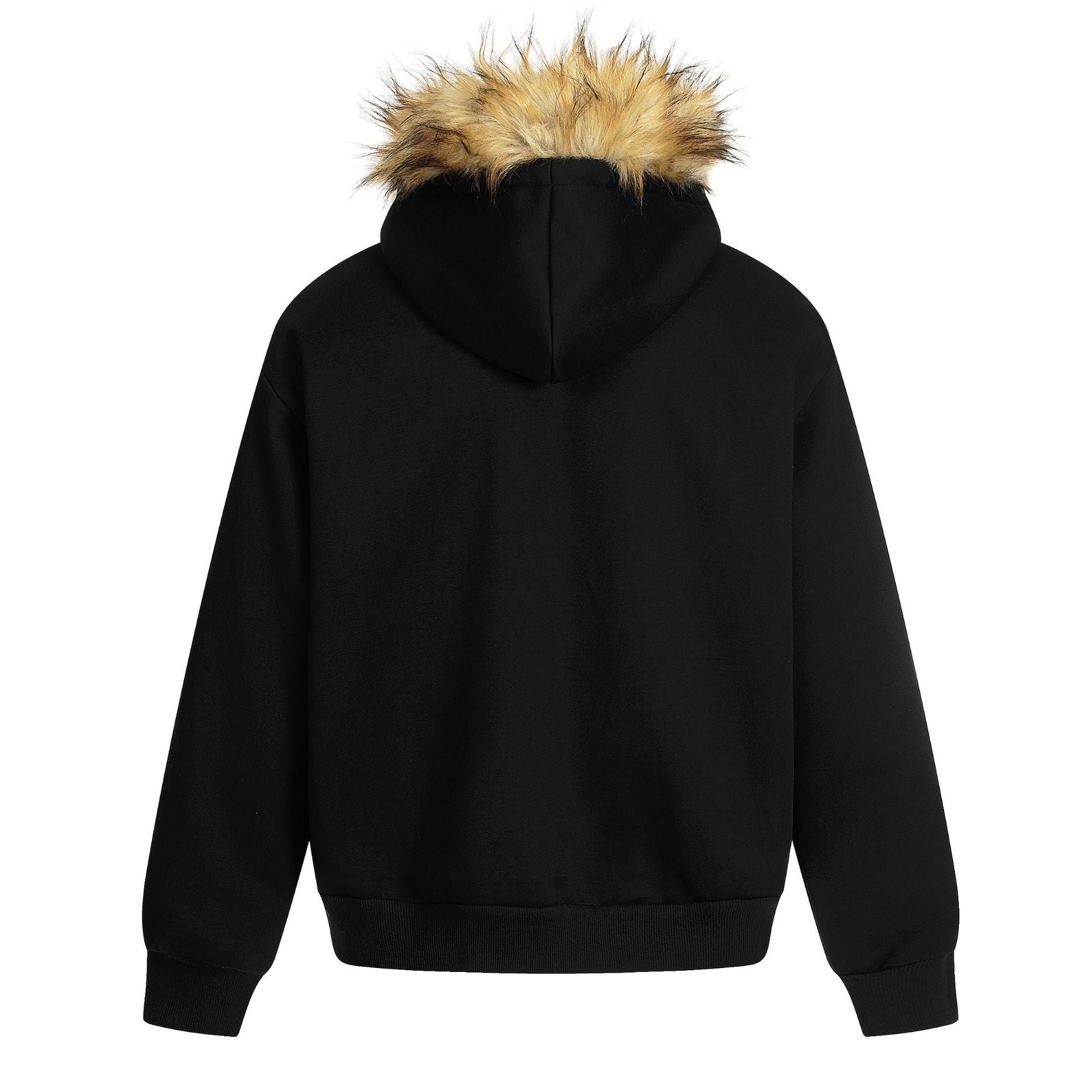 Letter Embroidered Plush Hooded Couple Sweatshirt - MATCHING MASTER