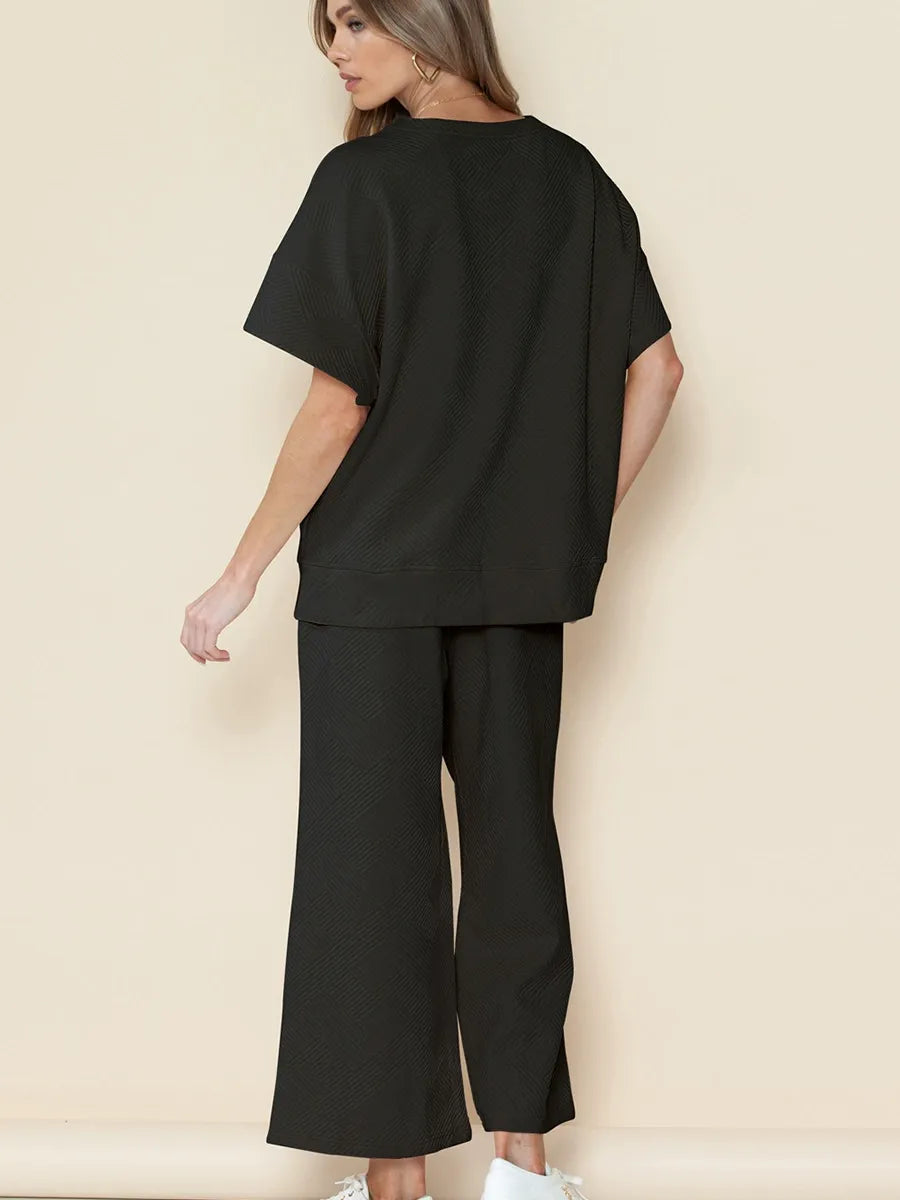 Summer solid color casual suit thread drawstring sportswear - MATCHING MASTER