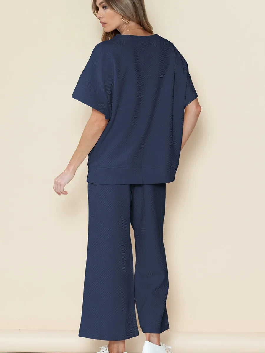 Summer solid color casual suit thread drawstring sportswear - MATCHING MASTER