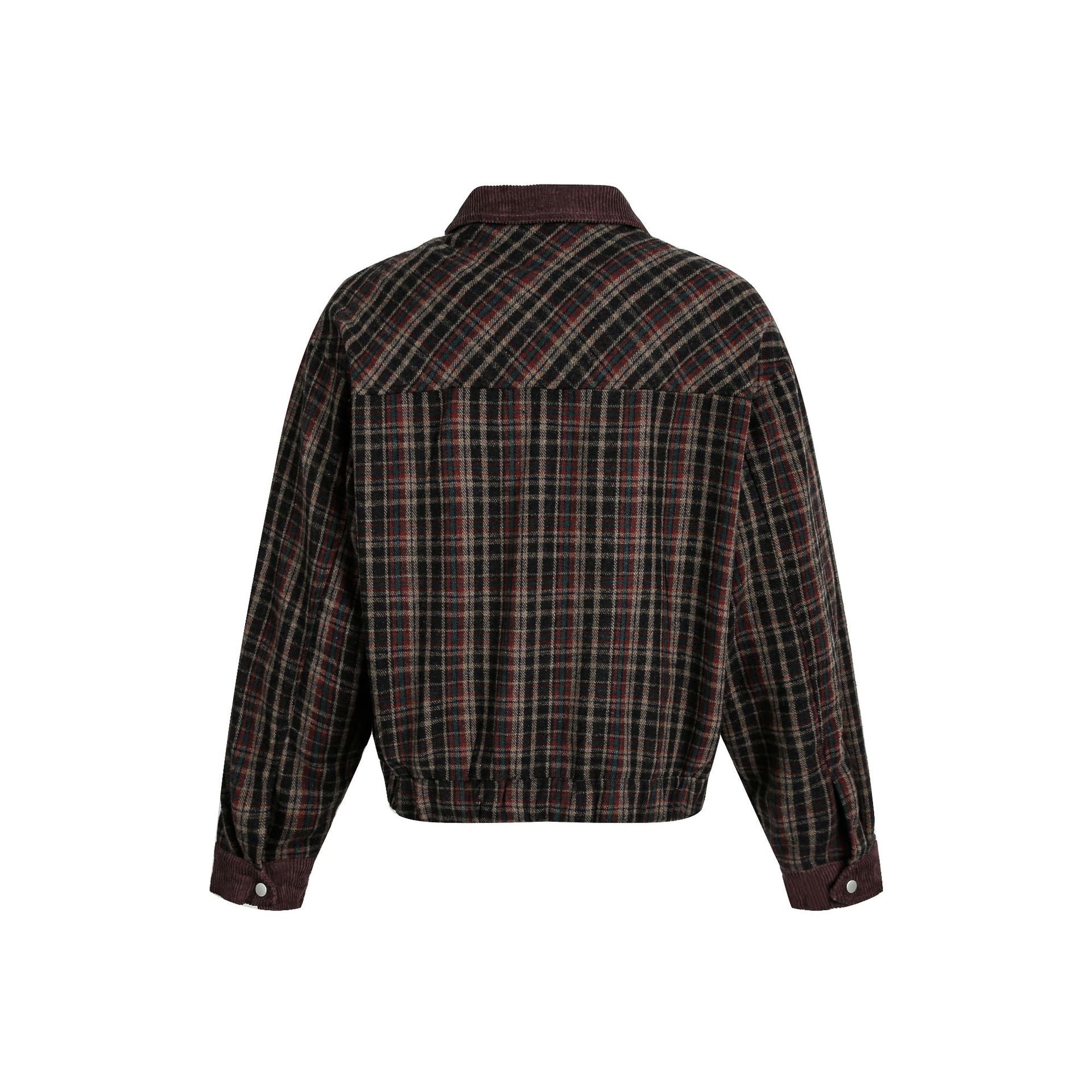 Large Pocket Striped Plaid Couple Jacket - MATCHING MASTER