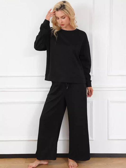 Autumn/Winter Solid Color Casual Set with Drawstring Sport Suit - MATCHING MASTER