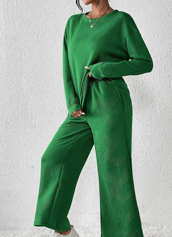 Autumn/Winter Solid Color Casual Set with Drawstring Sport Suit - MATCHING MASTER