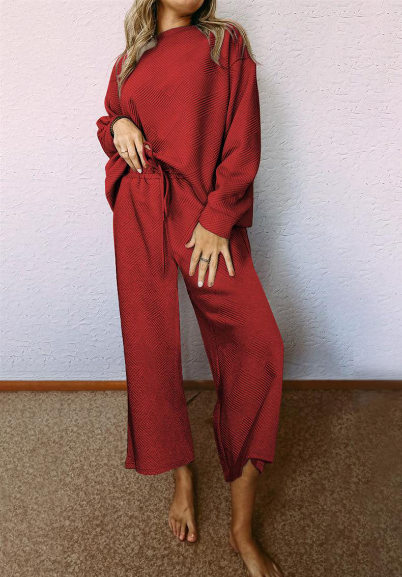 Autumn/Winter Solid Color Casual Set with Drawstring Sport Suit - MATCHING MASTER